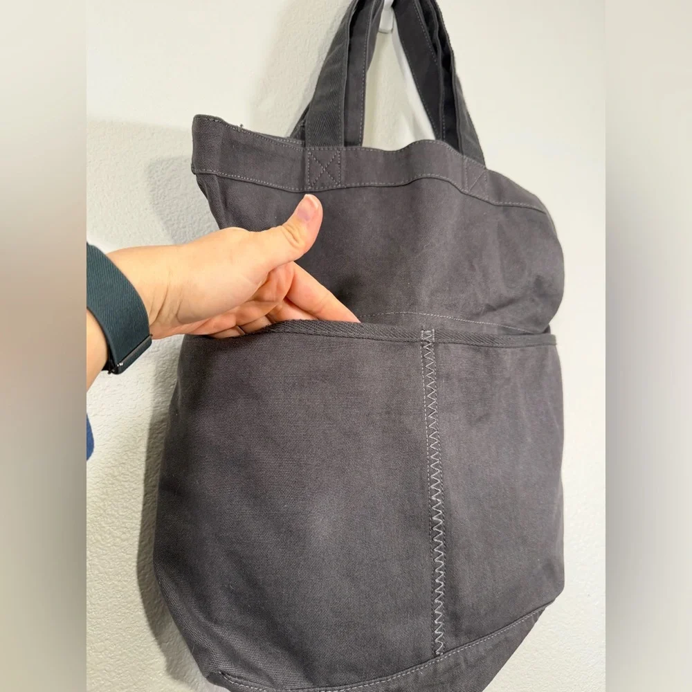 RETIRED Thirty-One Retro Metro Fold-over Bag Charcoal Tote Purse Pockets Straps